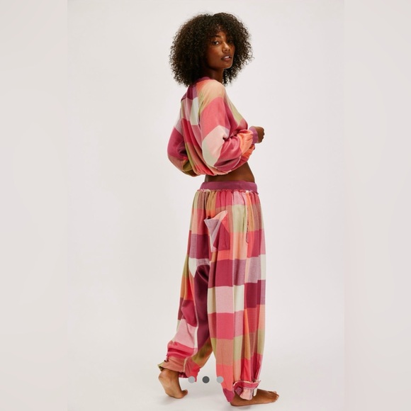 Free People Pink and Cream Pajama Pants - Picture 7 of 12
